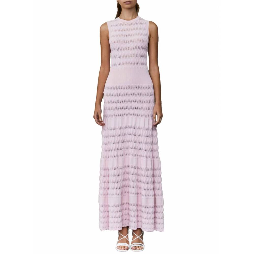 NEW ANTONINO VALENTI culebrita sleeveless knit maxi dress in pink